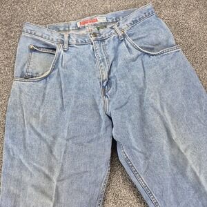 Vintage American Eagle Jeans Mens 36x30 Mountain Blue Denim Wide Made in USA